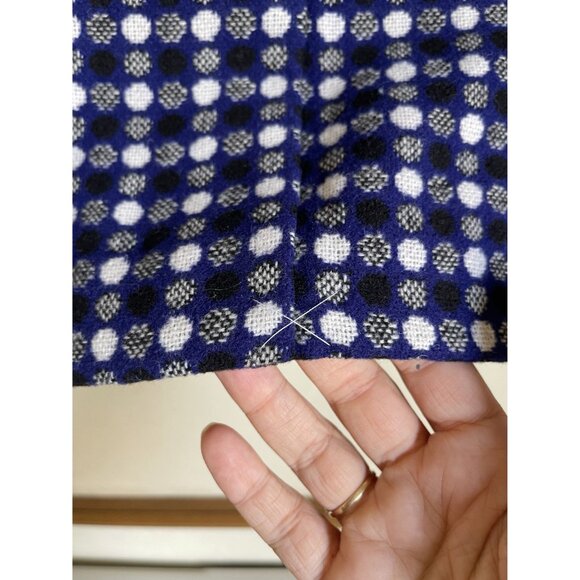 NWOT Talbots Factory Size 6 Blue Black Dot Print Pencil Skirt Wool Blend - Picture 4 of 6